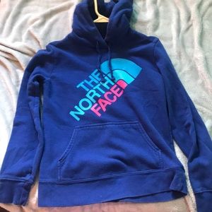 I am selling a dark blue north face hoodie.